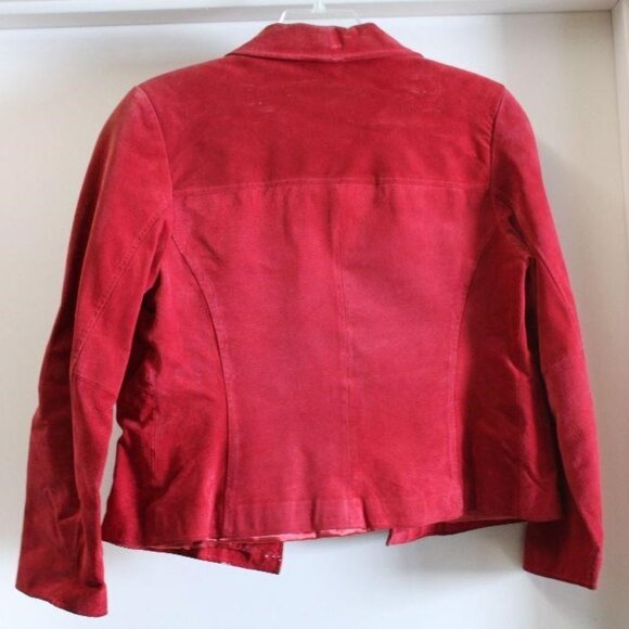 BOGO Jacqueline Ferrar Vintage Vibrant Red Suede Jacket size large - Picture 2 of 2